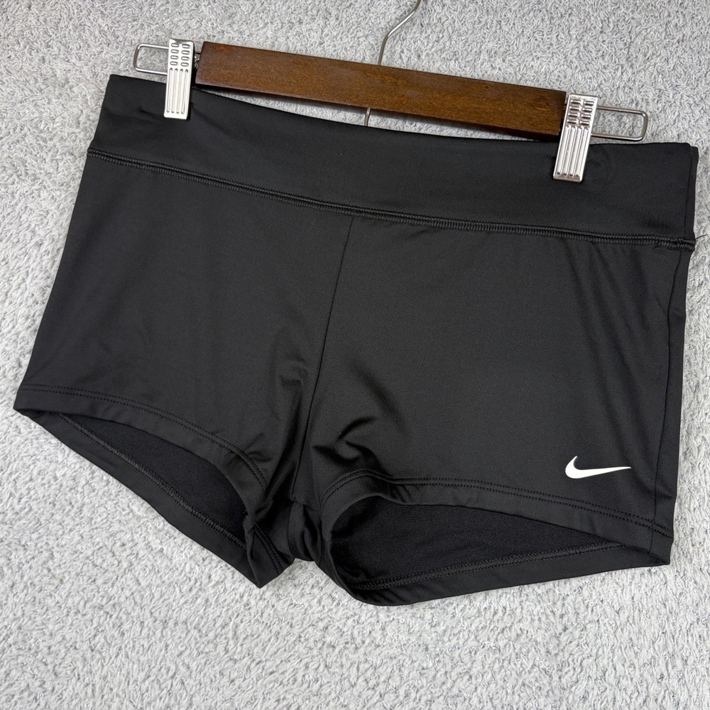 Nike Shorts Womens Medium Black Compression Spandex Volleyball Pro Swoosh Active